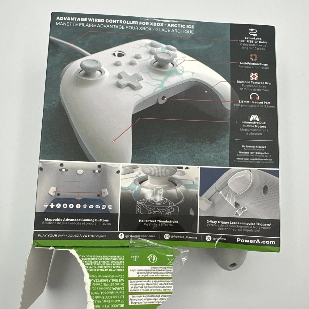 PowerA‎ Advantage Wired Controller - XBox Series x S Artic Ice White